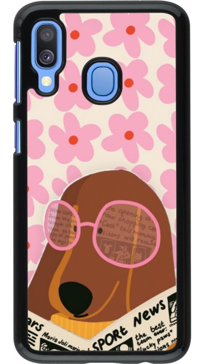 Samsung Galaxy A40 Case Hülle - Dog with newspaper 2026