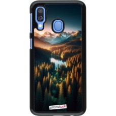 Samsung Galaxy A40 Case Hülle - Sonnenuntergang Waldsee