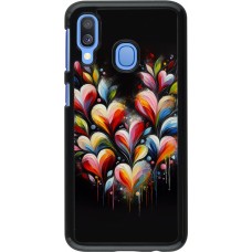 Samsung Galaxy A40 Case Hülle - Valentin 2024 Schwarzes Herz Abstrakt