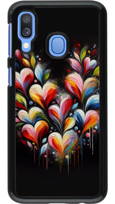 Samsung Galaxy A40 Case Hülle - Valentin 2024 Schwarzes Herz Abstrakt