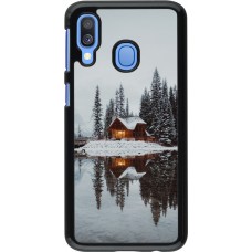 Samsung Galaxy A40 Case Hülle - Winter 25 Winter house forest afternoon