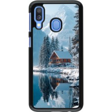 Samsung Galaxy A40 Case Hülle - Winter 25 Winter house forest day