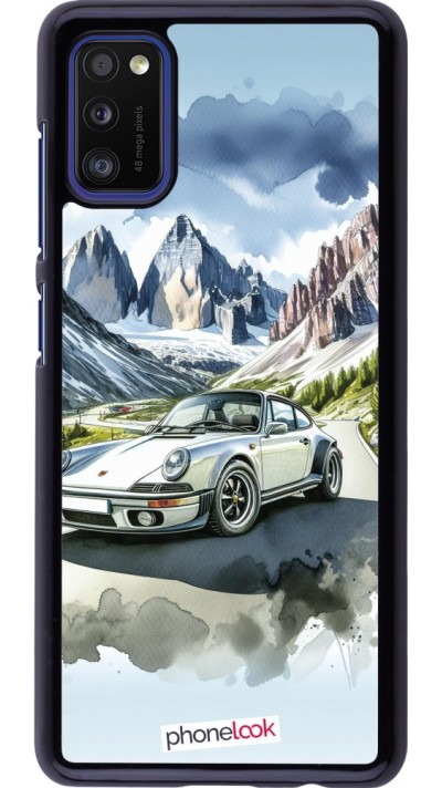 Samsung Galaxy A41 Case Hülle - Porsche 911 Berg Aquarell
