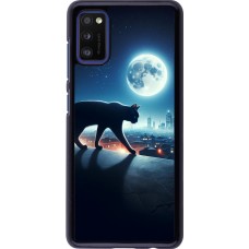 Samsung Galaxy A41 Case Hülle - Schwarze Katze unter dem Vollmond
