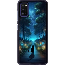 Samsung Galaxy A41 Case Hülle - Schwarze Katze Spaziergang