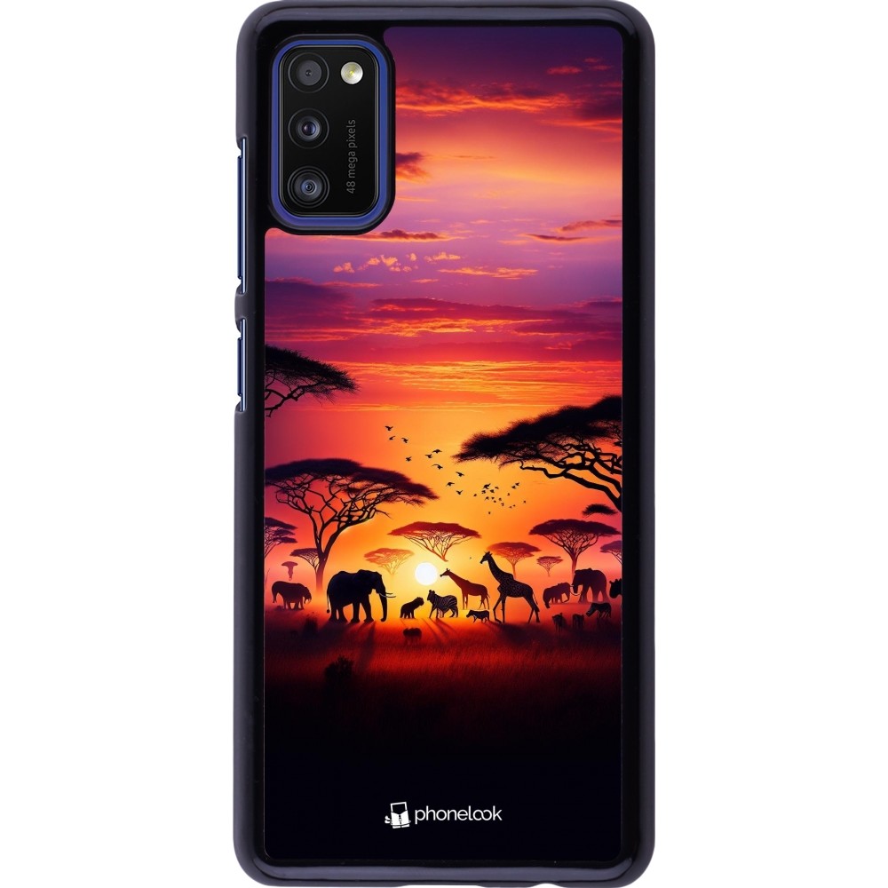 Samsung Galaxy A41 Case Hülle - Safari Sonnenuntergang Wildtiere