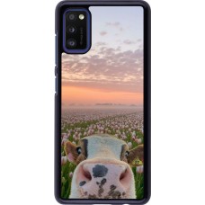 Samsung Galaxy A41 Case Hülle - Cow with tulips Spring 2026