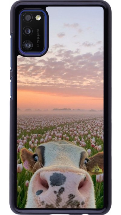 Samsung Galaxy A41 Case Hülle - Cow with tulips 2026