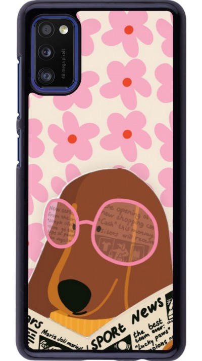 Samsung Galaxy A41 Case Hülle - Dog with newspaper 2026