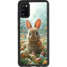 Samsung Galaxy A41 Case Hülle - Silikon schwarz Easter 2026 Rabbit in the garden