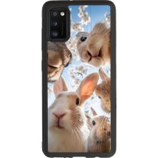 Samsung Galaxy A41 Case Hülle - Silikon schwarz Easter 2026 Rabbits