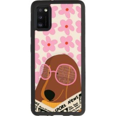 Samsung Galaxy A41 Case Hülle - Silikon schwarz Dog with newspaper Spring 2026