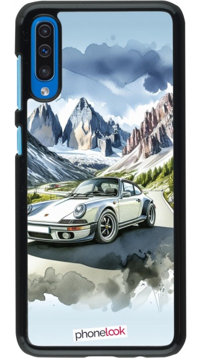 Samsung Galaxy A50 Case Hülle - Porsche 911 Berg Aquarell