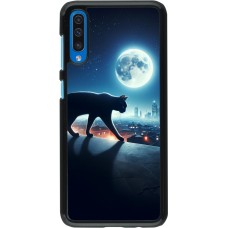 Samsung Galaxy A50 Case Hülle - Schwarze Katze unter dem Vollmond