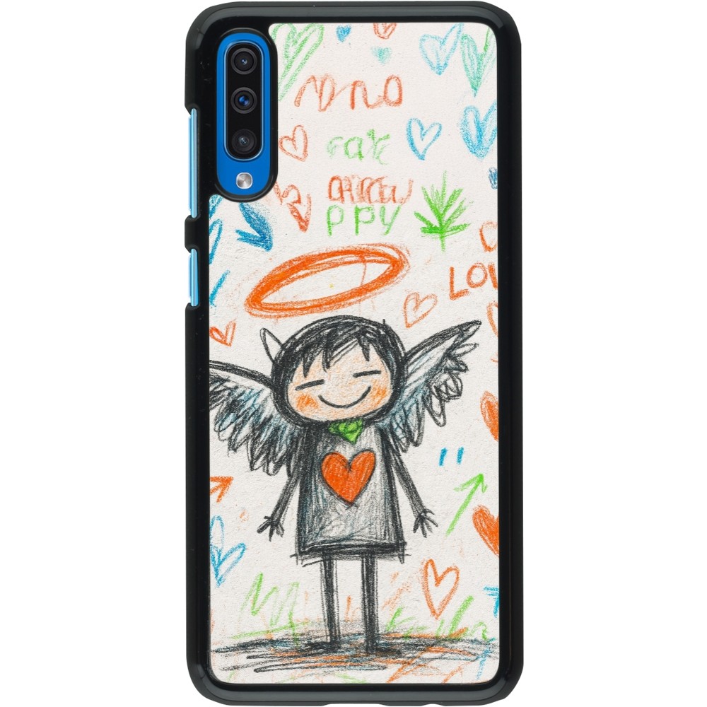 Samsung Galaxy A50 Case Hülle - Little Angel Sketch Love