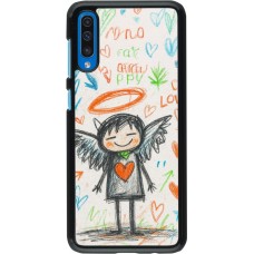 Samsung Galaxy A50 Case Hülle - Little Angel Sketch Love