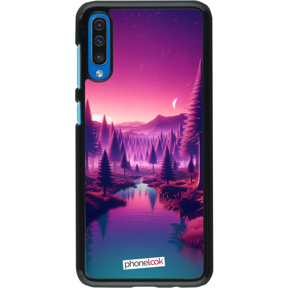 Samsung Galaxy A50 Case Hülle - Lila-rosa Landschaft