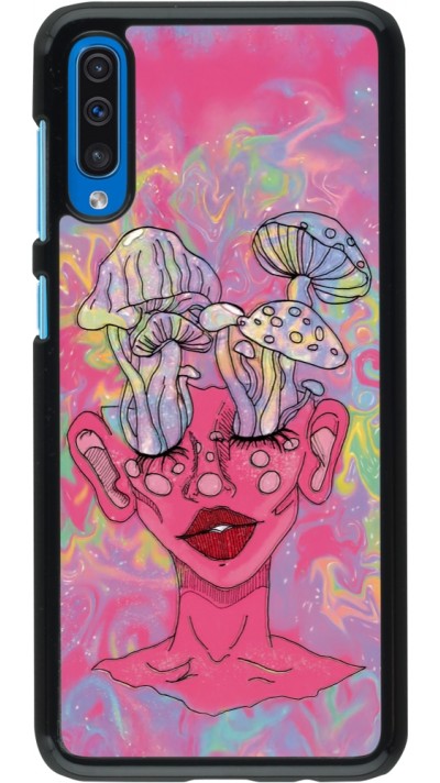 Samsung Galaxy A50 Case Hülle - Psychedelic pink mushroom