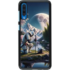 Samsung Galaxy A50 Case Hülle - Samurai Katana Mond