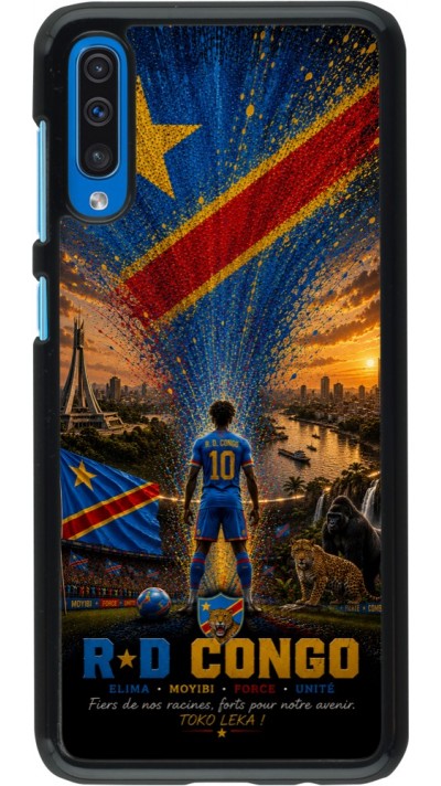Coque Samsung Galaxy A50 - Football République démocratique du Congo splash 2026