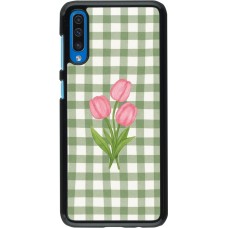 Samsung Galaxy A50 Case Hülle - Green vichy tulips Spring 2026