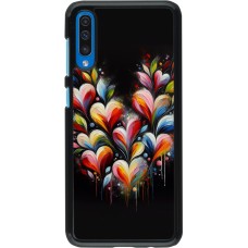 Samsung Galaxy A50 Case Hülle - Valentin 2024 Schwarzes Herz Abstrakt