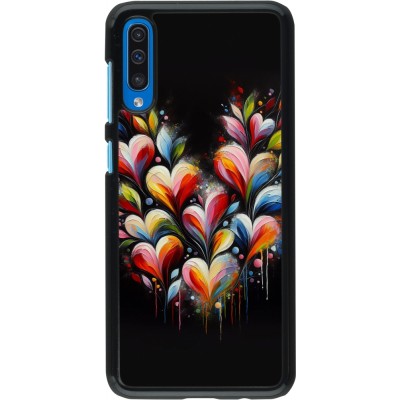 Samsung Galaxy A50 Case Hülle - Valentin 2024 Schwarzes Herz Abstrakt