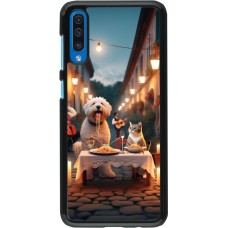 Samsung Galaxy A50 Case Hülle - Valentin 2024 Hund & Katze Kerzenlicht