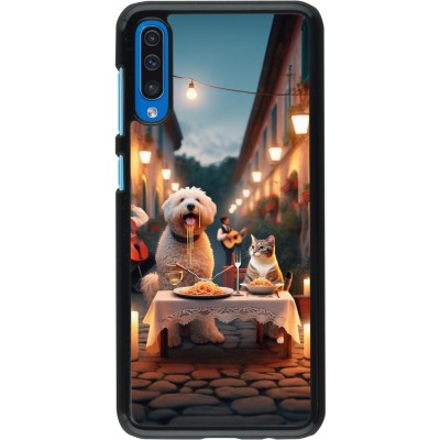 Samsung Galaxy A50 Case Hülle - Valentin 2024 Hund & Katze Kerzenlicht
