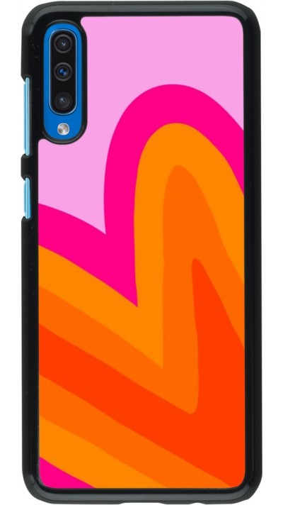 Samsung Galaxy A50 Case Hülle - Valentine 2024 heart gradient