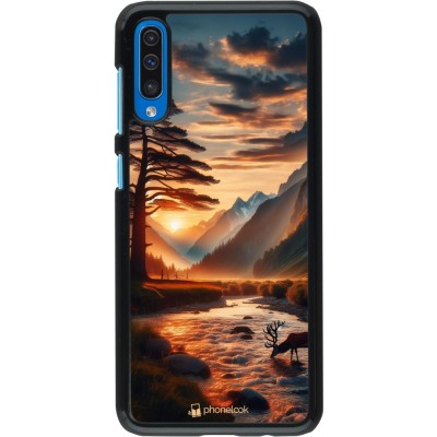 Samsung Galaxy A50 Case Hülle - Tal Sonnenuntergang Hirsch Baum