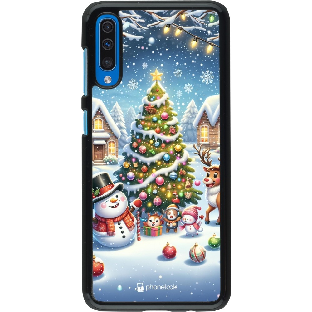 Samsung Galaxy A50 Case Hülle - Weihnachten 2023 Schneemann und Tannenbaum