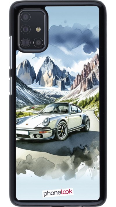 Coque Samsung Galaxy A51 - Porsche 911 Mountain Watercolor