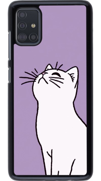 Samsung Galaxy A51 Case Hülle - Chat auf lila Hintergrund