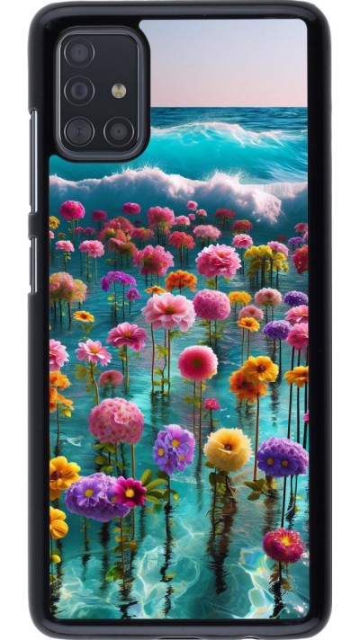 Samsung Galaxy A51 Case Hülle - Blumenmeer Wellen