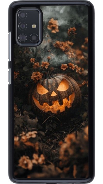 Samsung Galaxy A51 Case Hülle - Halloween 2025 Pumpkin with flowers