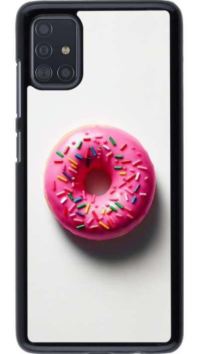 Samsung Galaxy A51 Case Hülle - Weisser Hintergrund, pinker Donut