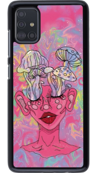 Samsung Galaxy A51 Case Hülle - Psychedelic pink mushroom