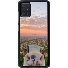 Samsung Galaxy A51 Case Hülle - Cow with tulips Spring 2026