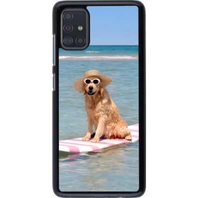 Samsung Galaxy A51 Case Hülle - Summer Dog on Paddle