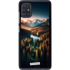 Samsung Galaxy A51 Case Hülle - Sonnenuntergang Waldsee