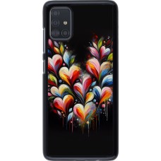 Samsung Galaxy A51 Case Hülle - Valentin 2024 Schwarzes Herz Abstrakt