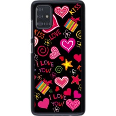 Samsung Galaxy A51 Case Hülle - Valentine 2023 love symbols