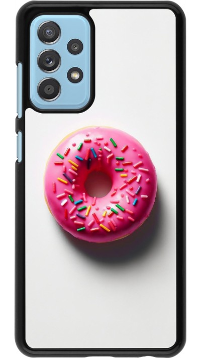 Samsung Galaxy A52 Case Hülle - Weisser Hintergrund, pinker Donut