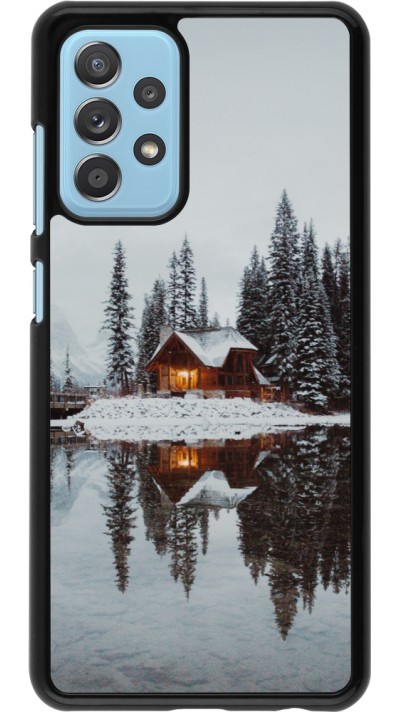 Samsung Galaxy A52 Case Hülle - Winter 25 Winter house forest afternoon