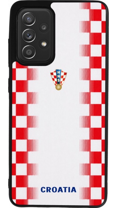 Samsung Galaxy A52 Case Hülle - Silikon schwarz Kroatien 2026 personalisierbares Fussballtrikot