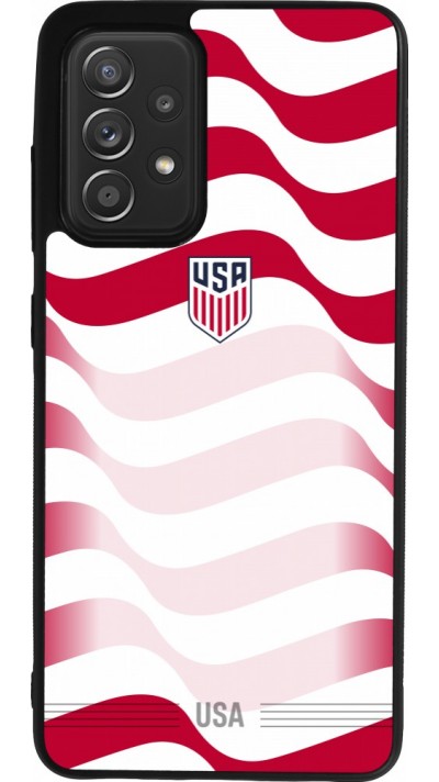 Coque Samsung Galaxy A52 - Silicone rigide noir Maillot de football États-Unis 2026 personnalisable