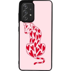 Samsung Galaxy A52 Case Hülle - Silikon schwarz Leopard with hearts 2026