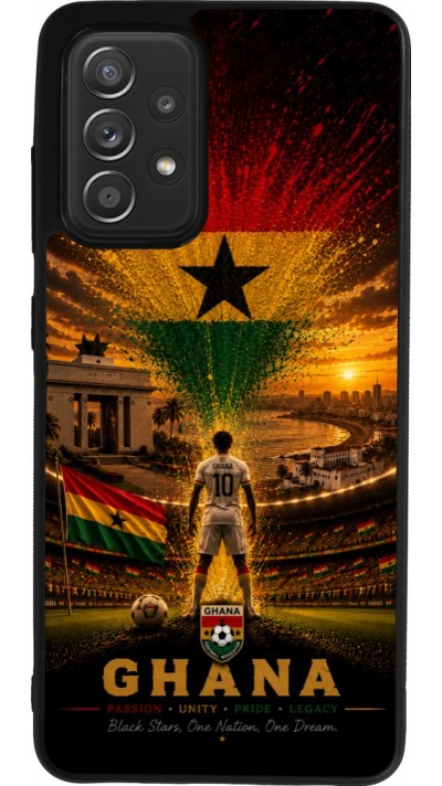Coque Samsung Galaxy A52 - Silicone rigide noir Football Ghana splash 2026