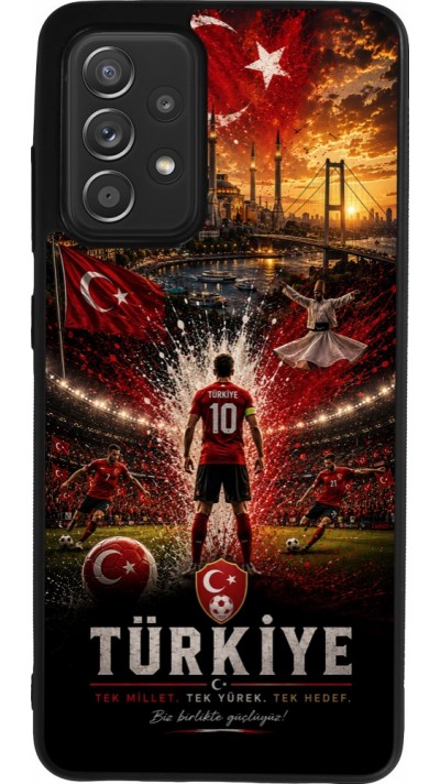 Coque Samsung Galaxy A52 - Silicone rigide noir Football Turquie splash 2026